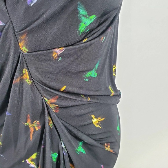 NEW Alexander McQueen SZ XS Black Butterfly Ruched Cocktail Dress 2012 Bodycon - Picture 4 of 12